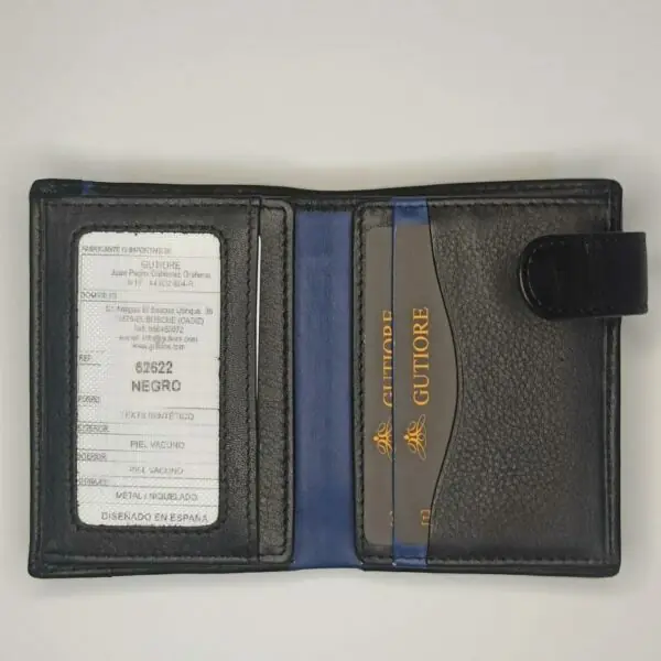 Cartera GUTIORE · Billetero sin Monedero · En Piel · RFID · Color Negro