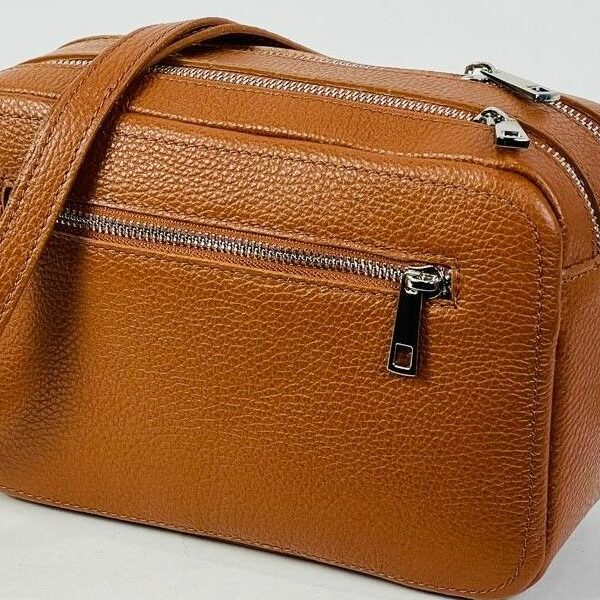 Bolso bandolera de piel con dos compartimentos