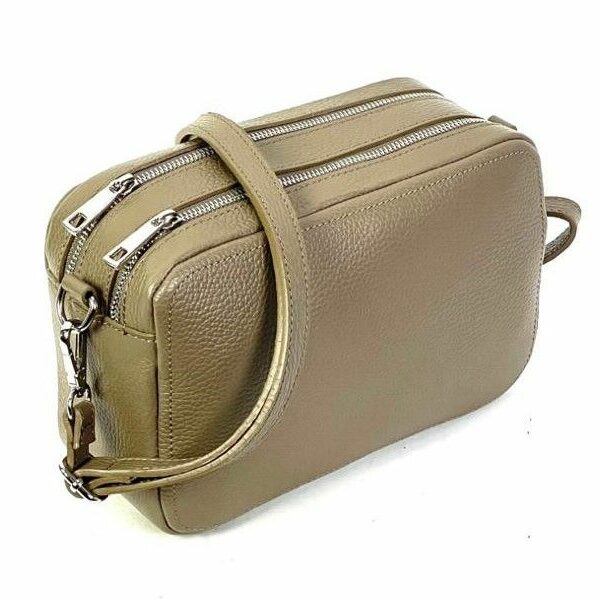 Bolso bandolera de piel con dos compartimentos