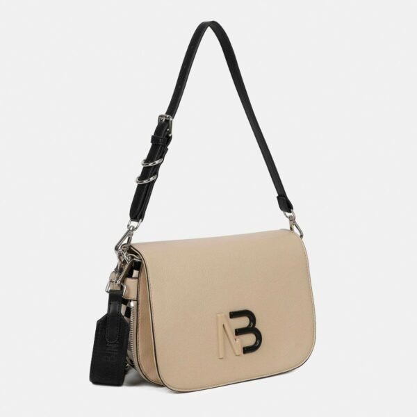 Bolso BINNARI · Bandolera mediana · Con solapa · Dos asas · Color Stone · Coleccion Ebro