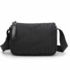 Bolso CACHAREL · Bandolera mediana · Con triple compartimento · Color Burdeos, Negro y Acero