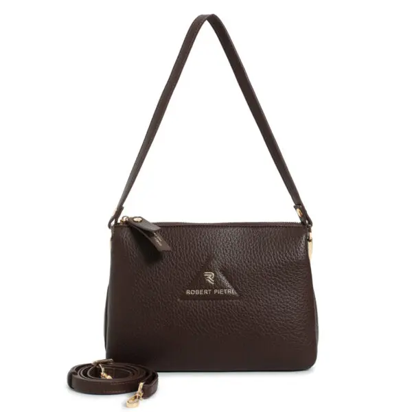 Bolso ROBERT PIETRI · Asa de hombro y bandolera · Tamaño mediano · Coleccion Ambar - MARRÓN