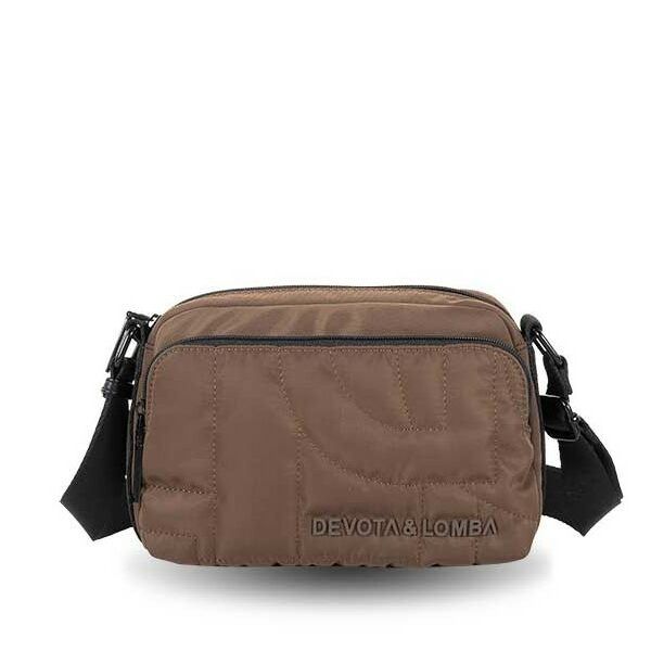 Bolso DEVOTA & LOMBA · Bandolera pequeña · Triple compartimento · Color Negro y Marrón