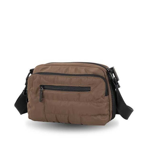 Bolso DEVOTA & LOMBA · Bandolera pequeña · Triple compartimento · Color Negro y Marrón
