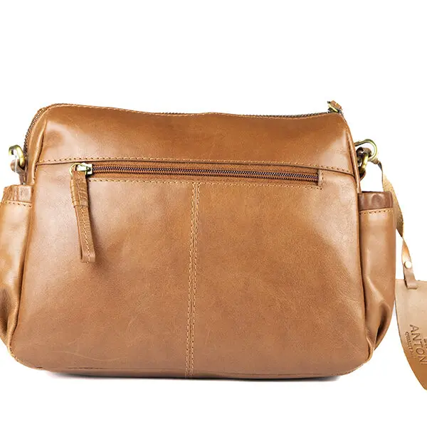 Bolso ANTONI · Bandolera mediana · Piel Bovino · Color Cuero y Negro