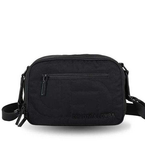 Bolso DEVOTA & LOMBA · Bandolera mediana · Doble compartimento · Color Negro y Marrón - NEGRO