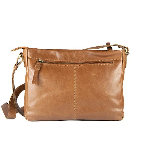 Bolso ANTONI · Bandolera mediana · Piel Bovino · Color Cuero y Negro