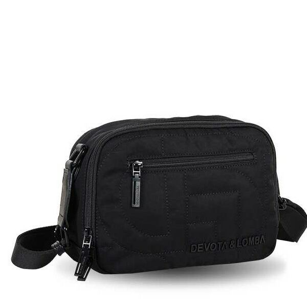 Bolso DEVOTA & LOMBA · Bandolera mediana · Doble compartimento · Color Negro y Marrón