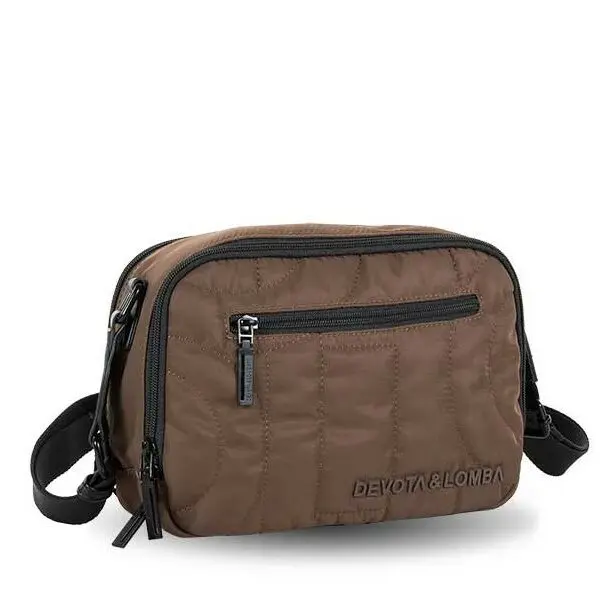 Bolso DEVOTA & LOMBA · Bandolera mediana · Doble compartimento · Color Negro y Marrón