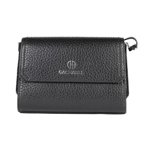 Bolso bandolera CACHAREL · Pequeño con solapa · Color Negro