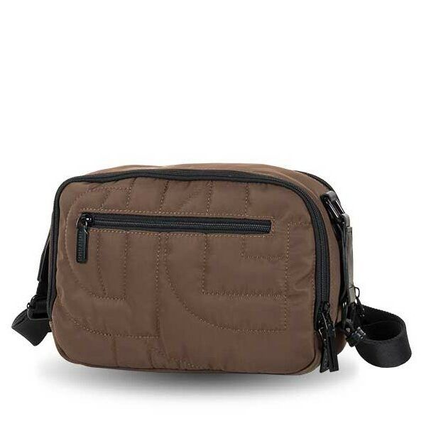 Bolso DEVOTA & LOMBA · Bandolera mediana · Doble compartimento · Color Negro y Marrón