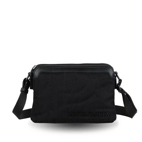 Bolso DEVOTA & LOMBA · Bandolera pequeña · Triple compartimento · Color Negro y Marrón - NEGRO