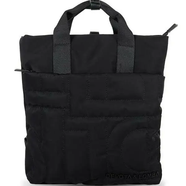 Mochila DEVOTA & LOMBA · Mochila cuadrada · Material Nylon · Color Negro y Marrón
