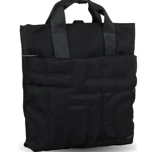 Mochila DEVOTA & LOMBA · Mochila cuadrada · Material Nylon · Color Negro y Marrón