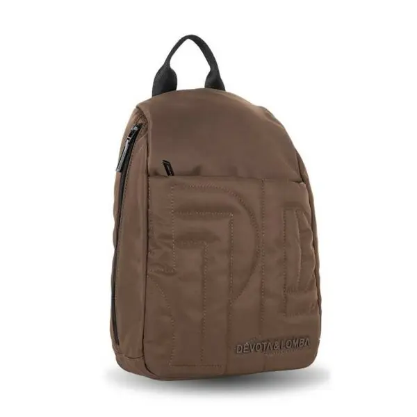 Mochila DEVOTA & LOMBA · Mochila Antirrobo · Material Nylon · Color Negro y Marrón