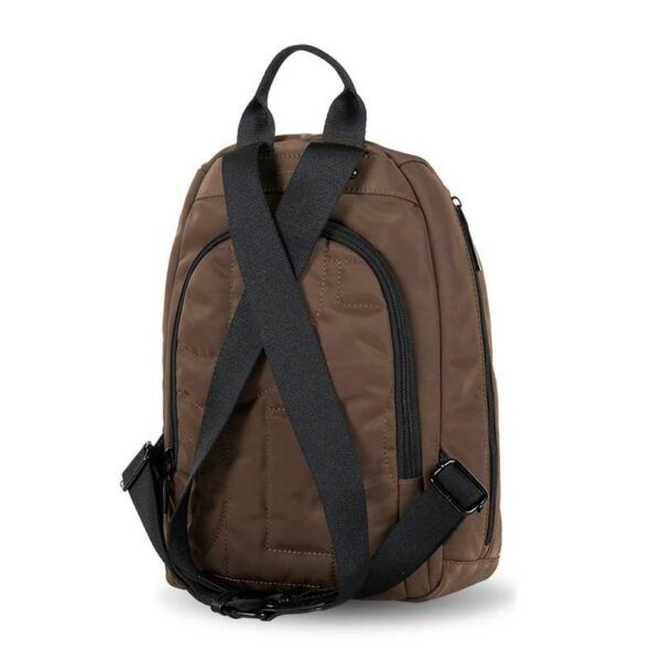 Mochila DEVOTA & LOMBA · Mochila Antirrobo · Material Nylon · Color Negro y Marrón