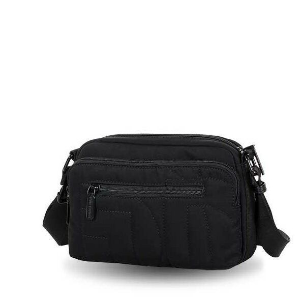 Bolso DEVOTA & LOMBA · Bandolera pequeña · Triple compartimento · Color Negro y Marrón