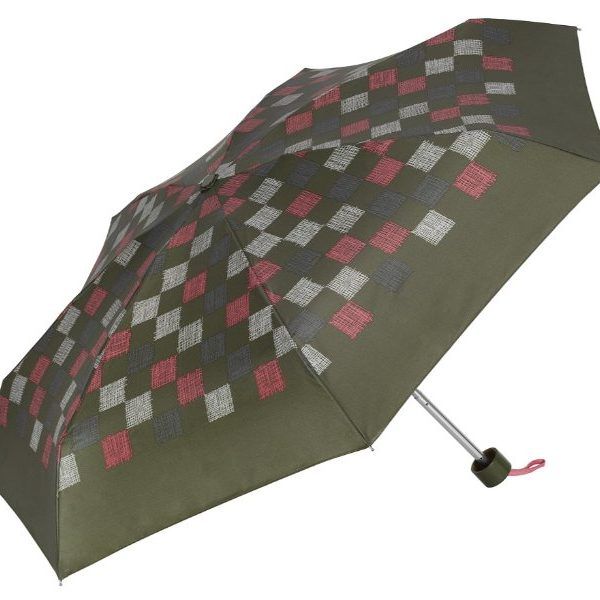 Paraguas CACHAREL · Mini plegable · Estampado de Cuadros - VERDE