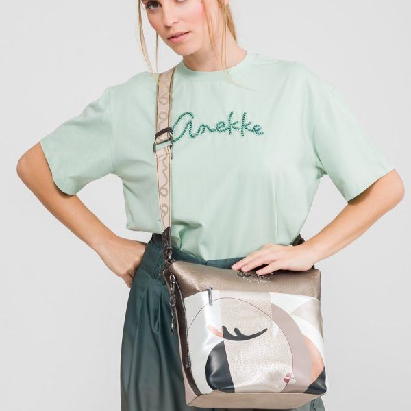 Bandolera grande con bolsillo frontal ANEKKE · Coleccion Eikon