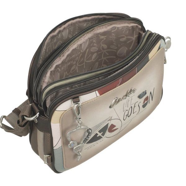 Bandolera mediana ANEKKE · Tres compartimentos · Colección Auralis