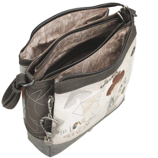 Bandolera mediana con tres compartimentos ANEKKE · Coleccion Sophia