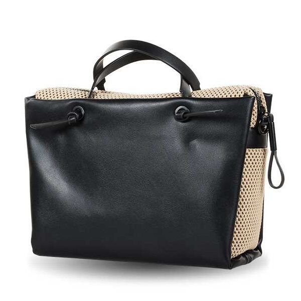 Bolso DEVOTA & LOMBA · Bandolera mediana · Con dos asas de mano · Color Negro y Taupe