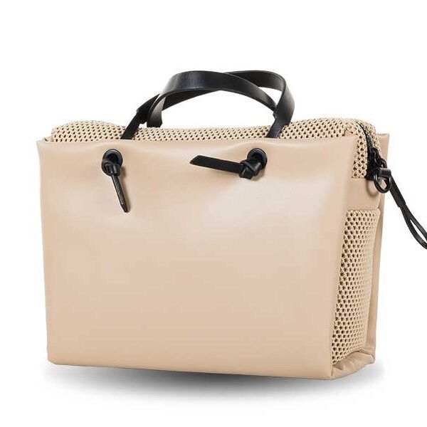 Bolso DEVOTA & LOMBA · Bandolera mediana · Con dos asas de mano · Color Negro y Taupe
