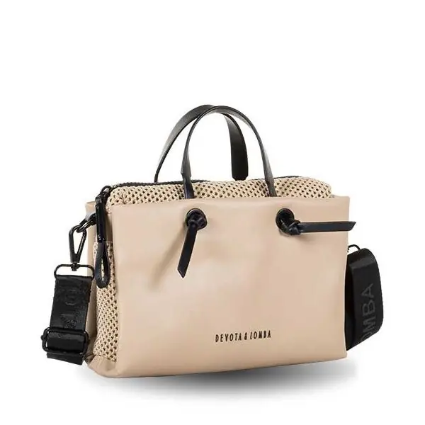 Bolso DEVOTA & LOMBA · Bandolera pequeña · Con dos asas de mano · Color Negro y Taupe
