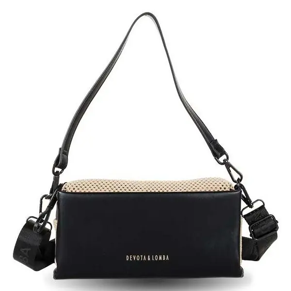 Bolso DEVOTA & LOMBA · Bandolera pequeña · Color Negro y Taupe