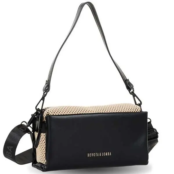 Bolso DEVOTA & LOMBA · Bandolera pequeña · Color Negro y Taupe
