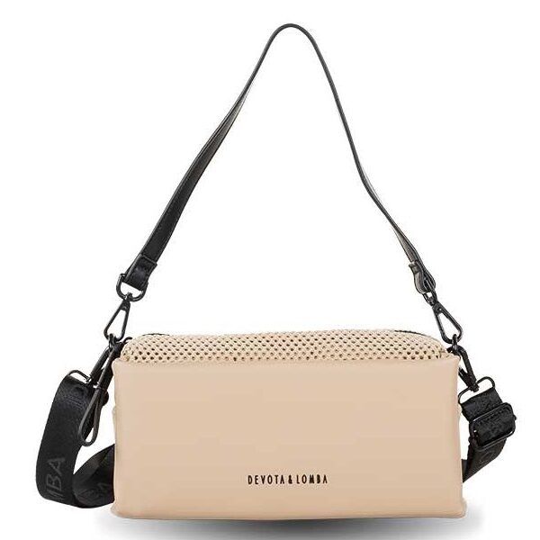 Bolso DEVOTA & LOMBA · Bandolera pequeña · Color Negro y Taupe - TAUPE
