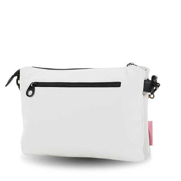 Bolso DEVOTA & LOMBA · Bandolera mediana · Triple compartimento · Color Blanco roto y Piedra