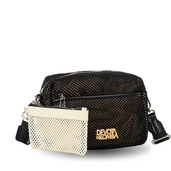 Bolso DEVOTA & LOMBA · Bandolera pequeña · Rejilla · Color Negro