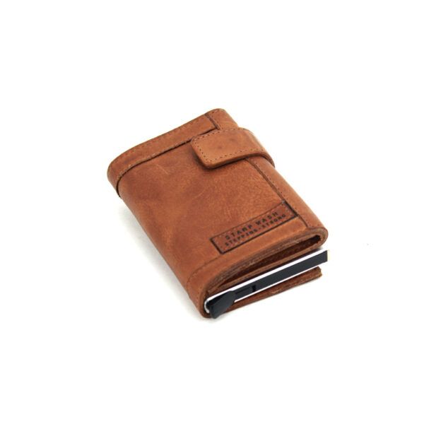 Cartera STAMP · Billetero con Monedero · En Piel Lavada vacuno · Tarjetero metálico · Coleccion Arco