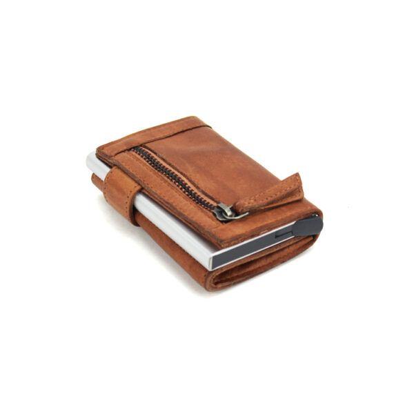 Cartera STAMP · Billetero con Monedero · En Piel Lavada vacuno · Tarjetero metálico · Coleccion Arco
