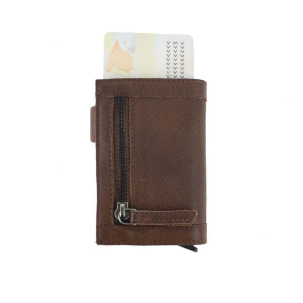 Cartera STAMP · Billetero con Monedero · En Piel Lavada vacuno · Tarjetero metálico · Coleccion Arco