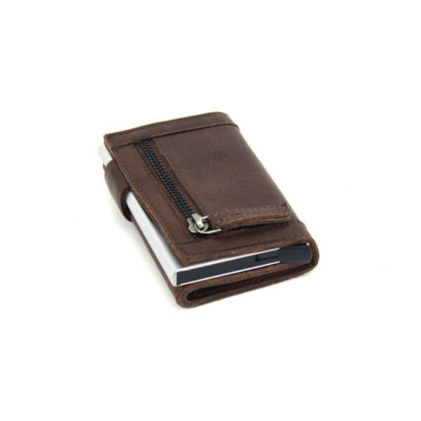 Cartera STAMP · Billetero con Monedero · En Piel Lavada vacuno · Tarjetero metálico · Coleccion Arco