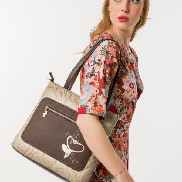 Bolso de hombro ANEKKE · Bolso tipo Tote cuadrado · Coleccion Blossom