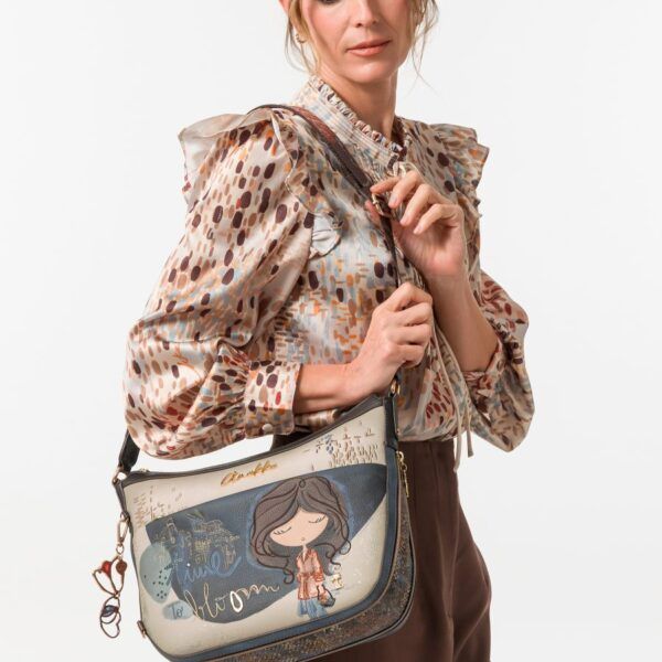 Bandolera grande con bolsillo frontal ANEKKE · Coleccion Tulip