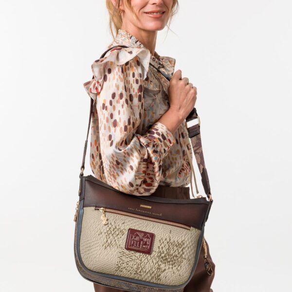 Bandolera grande con bolsillo frontal ANEKKE · Coleccion Tulip