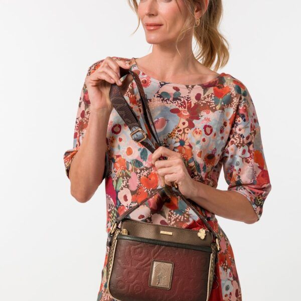 Bandolera mediana ANEKKE · Tres compartimentos · Colección Blossom