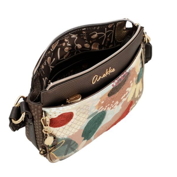 Bandolera mediana ANEKKE · Tres compartimentos · Colección Blossom