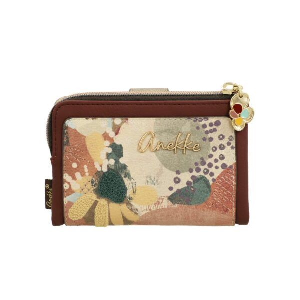 Monedero billetero flexible mediano ANEKKE · RFID · Coleccion Blossom
