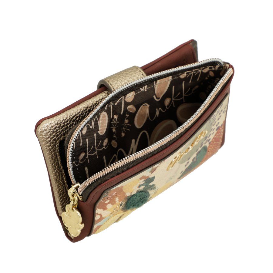 Monedero billetero flexible mediano ANEKKE · RFID · Coleccion Blossom