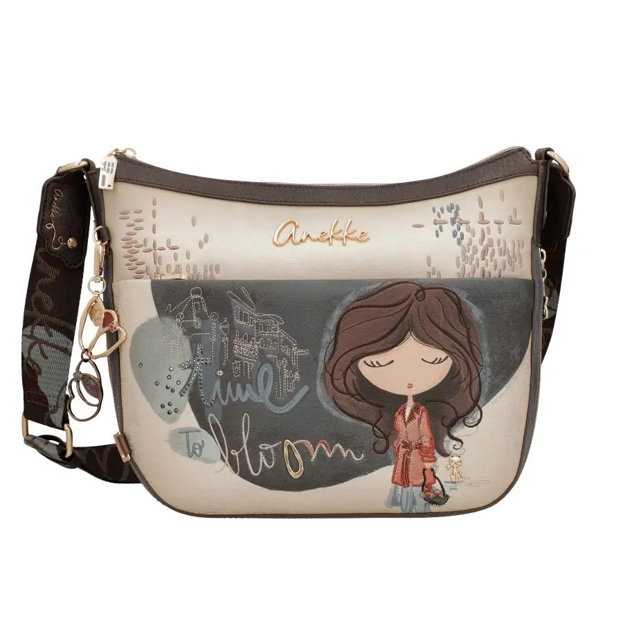 Bandolera grande con bolsillo frontal ANEKKE · Coleccion Tulip